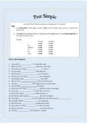 English Worksheet: Past simple Introduction