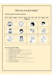 English Worksheet: Feelings and Health