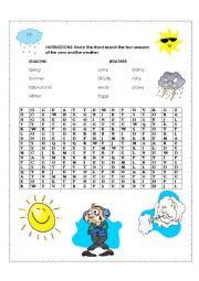 word search seasons and weather