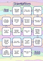 English Worksheet: Revision board game