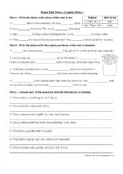 English Worksheet: Simple Past - Irregular Verbs Group 1 Worksheet