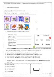 English Worksheet: School Subsject, Numbers (1 to 20) and verb to be. 