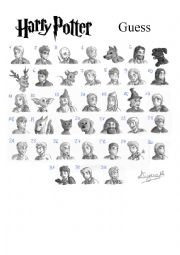 English Worksheet: Harry Potter Guess Who