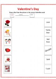 English Worksheet: Valentine match