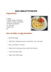 English Worksheet: Recipe