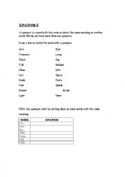 English Worksheet: Worksheet - Synonyms