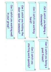 English Worksheet: catch as you being good