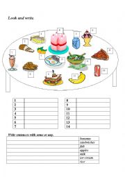 English Worksheet: Food 