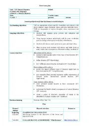 English Worksheet: Natural disasters. Speaking. Lesson plan