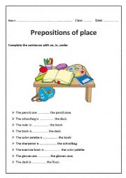 Prepositions of place