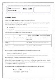 English Worksheet: MID-TERM TEST N2