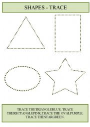 English Worksheet: Shapes - point to, say and trace