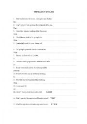 English Worksheet: Emphasis in English