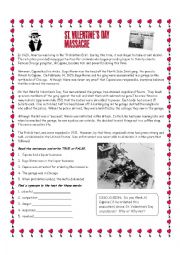 English Worksheet: St Valentines Day Massacre Reading Exercise