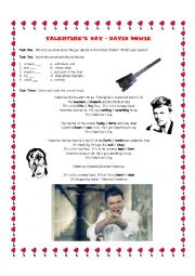 English Worksheet: Valentines Day David Bowie