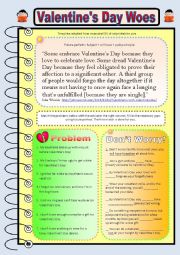 English Worksheet: Valentine Problems--Practice Future Perfect