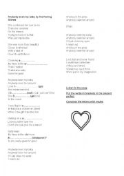 English Worksheet: Anybody seen my baby by The Rolling Stones