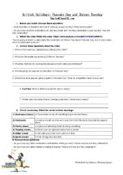 English Worksheet: Pancake Day or Shrove Tuesday English 101