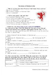 English Worksheet: The History of Valentines Day