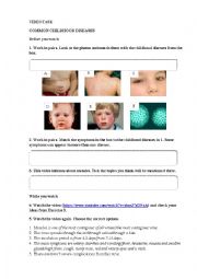 English Worksheet: Common childhood diseases. Video task
