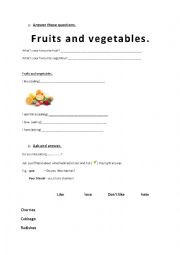 Fruits and Vegetables.
