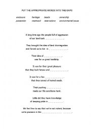 English Worksheet: An Indian poem