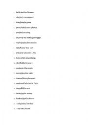 English Worksheet: making and changing sentences