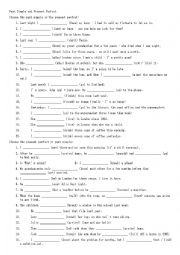 English Worksheet: PRESENT PERFECT Vs PAST SIMPLE