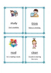 English Worksheet: ACTION VERBS FLASHCARDS