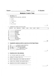 English Worksheet: test