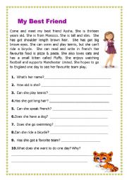 English Worksheet: My Best Friend