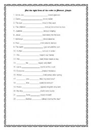 English Worksheet: Present Simple