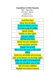 English Worksheet: Imperatives to Polite Requests