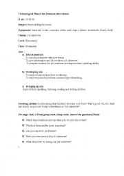 English Worksheet: lesson plan 