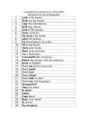 English Worksheet: Imperatives
