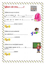 English Worksheet: Days of the week +like/dont like