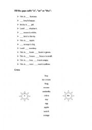 English Worksheet: A-An-The