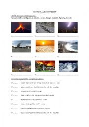 English Worksheet: Natural disasters