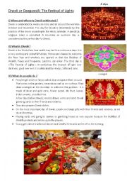 English Worksheet: Diwali