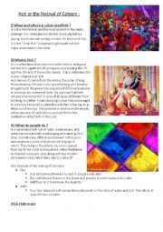 English Worksheet: Holi