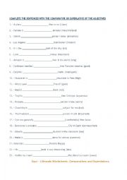 English Worksheet: Comparatives and Superlatives Practice