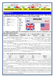 English Worksheet: Languages Matter