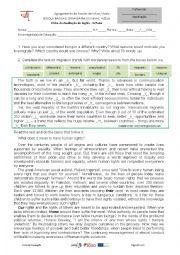 English Worksheet: Human rights test