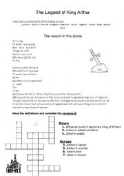 English Worksheet: the sword in the stone