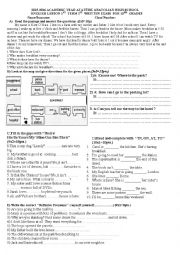 English Worksheet: 10th grade exam