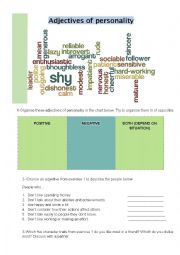 English Worksheet: adjectives of personality