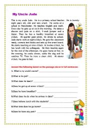 English Worksheet: My Uncle Jude