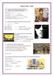 English Worksheet: Lenny Kravitz - Stand