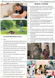 English Worksheet: picture-based discussion: housework