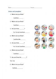 English Worksheet: Nationalities